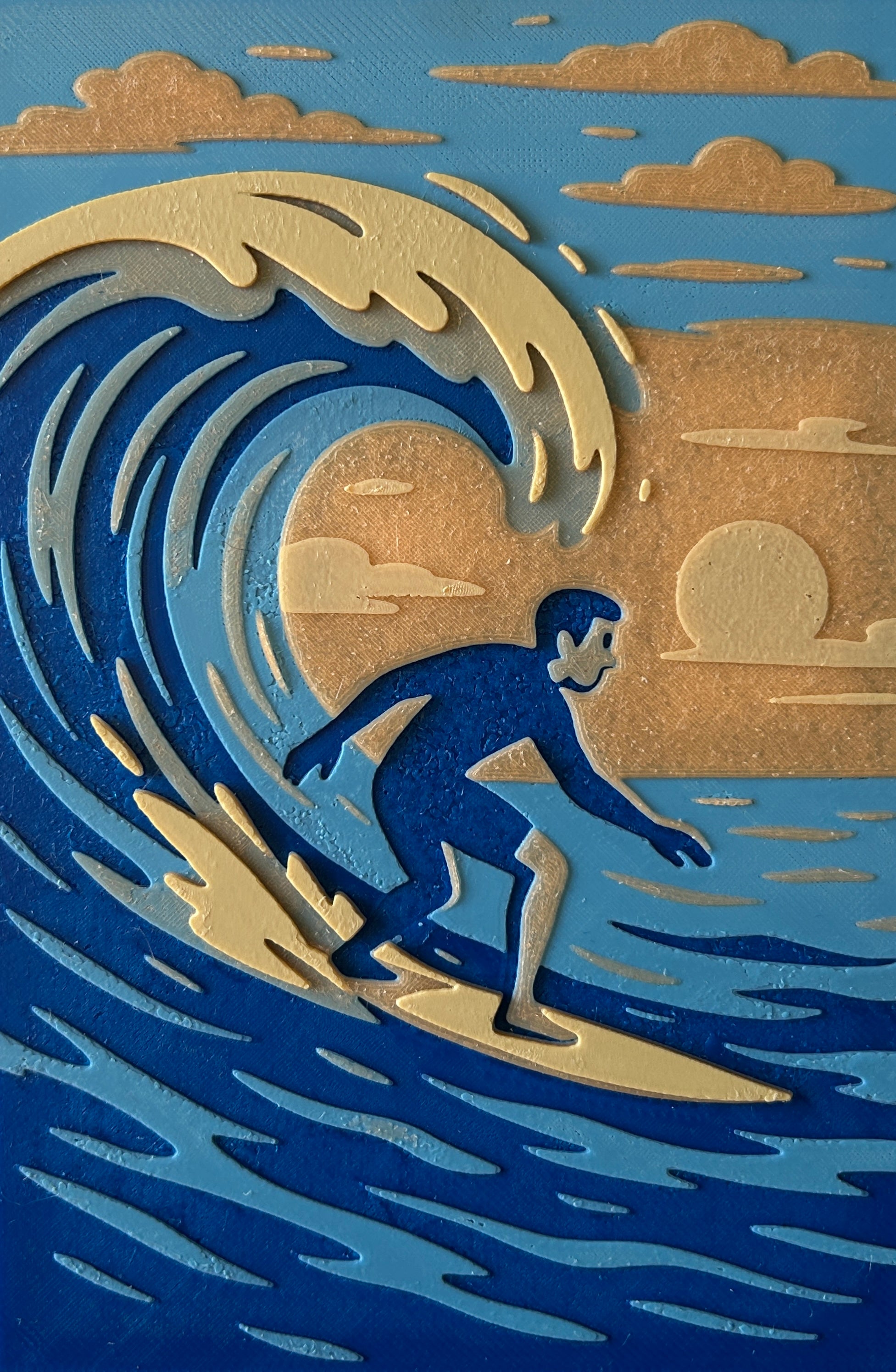 Tableau 3D "La Vague Parfaite" (HueForge)