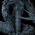 Détail d'un totem gravé imprimé en résine ELEGOO 8K Space Grey, gravures nettes