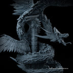 Serpent à plumes miniature imprimé en résine 8K, écailles et plumes ultra-fines (Lost Kingdom Miniatures)
