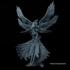 Figurine ailée très détaillée imprimée en résine ELEGOO 8K Space Grey (modèle Raging Heroes)