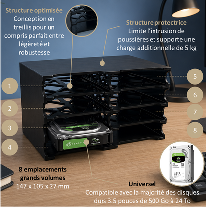 Boîtier Disque Dur 8 Baies pour 3.5" HDD/SSD