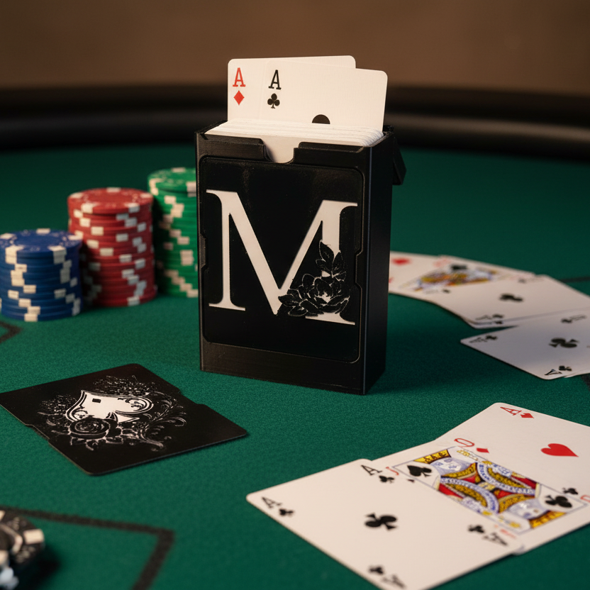 Boîte de rangement pour cartes - ambiance poker