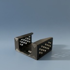 Support télécommande MCZ noir imprimé en 3D, vue en plongée sur les parois perforées