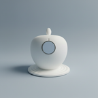 Support Apple 3 - Fond gris-bleu, orientation conservée